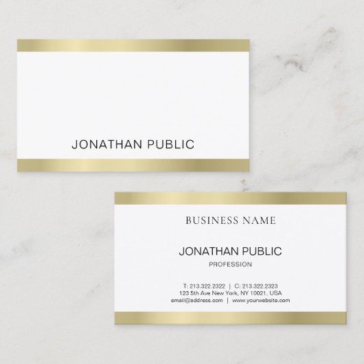 Trendy Creative Simple Plain Gold Kijk Luxe Visitekaartje (Voorkant / Achterkant)