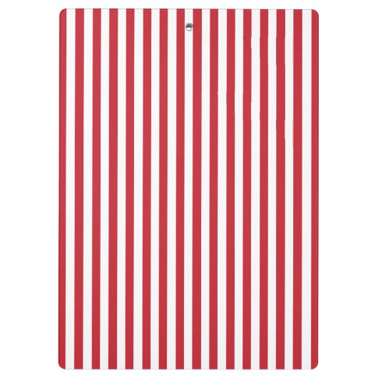 Trendy Crimson Helder Rood & Wit Gestreept Elegant Klembord (Achterkant)