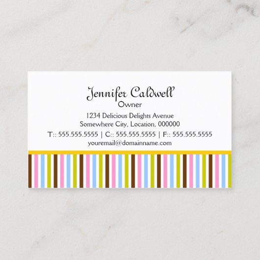 Trendy Cupcake Bakery Visitekaartje (Achterkant)