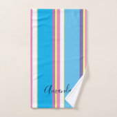 Trendy Cursieve Regenboog Met Initialen Bad Handdoek (Handdoek)