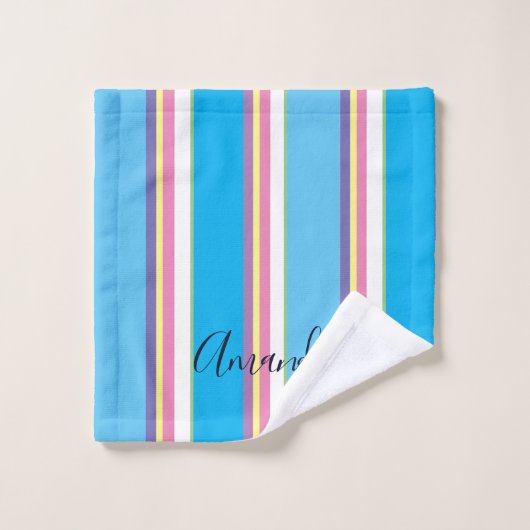 Trendy Cursieve Regenboog Met Initialen Bad Handdoek (Wasdoekje)