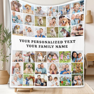 Trendy Custom 36 Foto's Collage Schattigee Moderne Fleece Deken