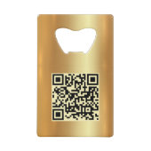 Trendy Custom Business Logo QR Code Url Faux Gold Creditkaart Flessenopener (Achterkant)