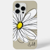 Trendy Custom Floral Daisy - grijs, geel, linnen Case-Mate iPhone Case (Achterkant)