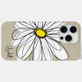 Trendy Custom Floral Daisy - grijs, geel, linnen Case-Mate iPhone Case (Achterkant (horizontaal))