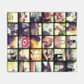 Trendy custom Insta foto mozaïek collage grid Fleece Deken (Voorkant (Horizontaal))