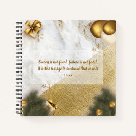 Trendy Custom Motivatie Quote green Gold Marble Notitieboek