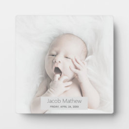 Trendy Custom Name Baby Foto Fotoplaat
