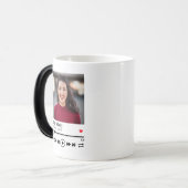 Trendy Custom Name Happy Birthday Foto Magische Mok (Voorkant links)