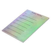 Trendy Custom Name Meal Planner on Rainbow Color Notitieblok (Schuin)