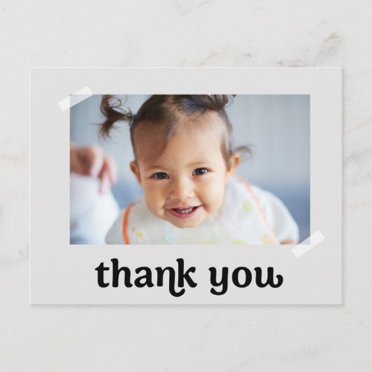 Trendy Custom Photo eerste verjaardag Dank u Briefkaart (Voorkant)