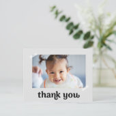 Trendy Custom Photo eerste verjaardag Dank u Briefkaart (Staand voorkant)