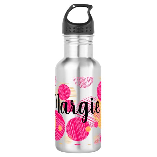 Trendy Custom Pink-Dot patroon Waterfles (Voorkant)
