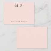 Trendy Custom Template Chic Blush Pink Monogrammed Notitiekaartje (Voorkant / Achterkant)