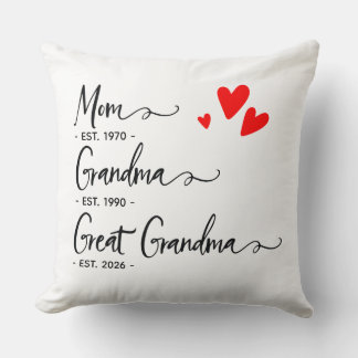 Trendy Custom Year Mom Grandma Great Grandma Kussen