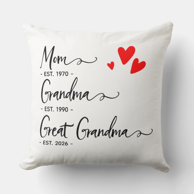 Trendy Custom Year Mom Grandma Great Grandma Kussen (Voorkant)