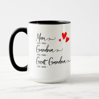 Trendy Custom Year Mom Grandma Great Grandma Mok