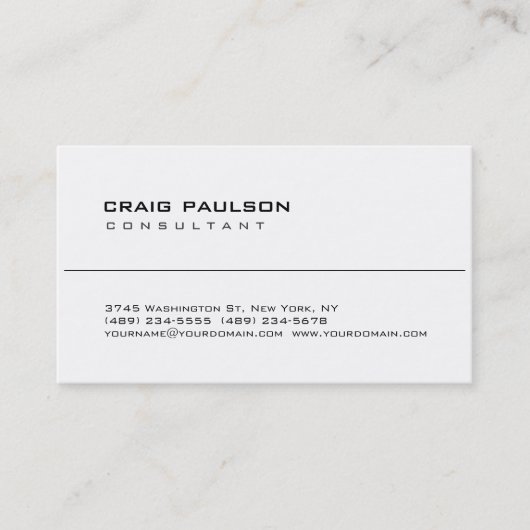 Trendy Cute Clean Black White Visitekaartje (Voorkant)