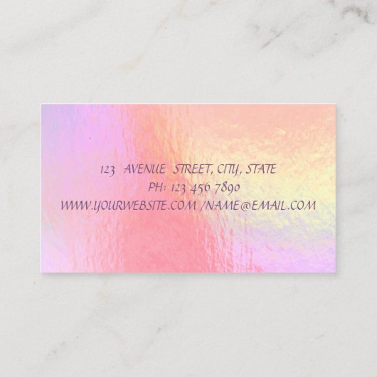 Trendy Cute Cupcake Bakery Colorful Holographic Visitekaartje (Achterkant)