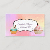 Trendy Cute Cupcake Bakery Colorful Holographic Visitekaartje (Voorkant)