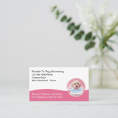Trendy Cute Dog Grooming Business Cards Afsprakenkaartje (Staand voorkant)