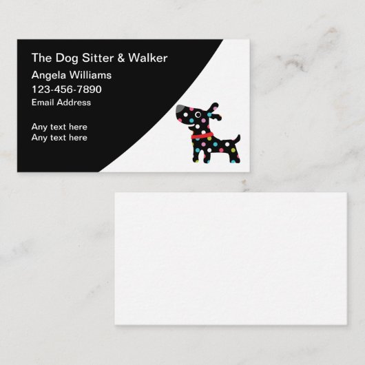 Trendy Cute Dog Sitter Moderne Visitekaartjes (Voorkant / Achterkant)