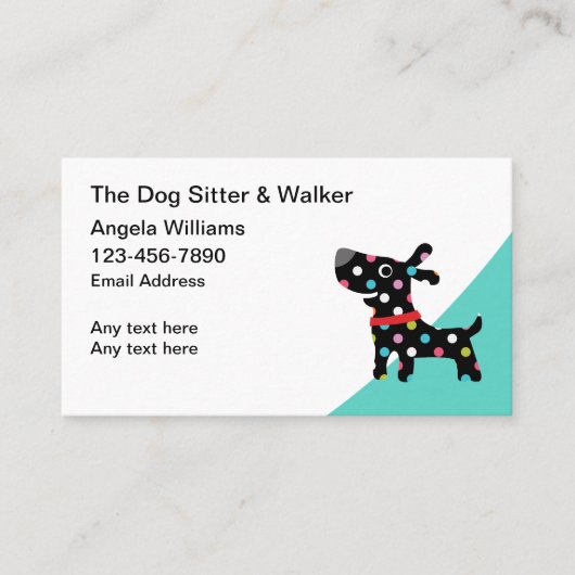 Trendy Cute Dog Sitter Walker Visitekaartjes (Voorkant)