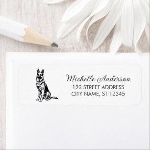 Trendy Cute Duitse Herdershond Retouradres Etiket