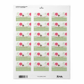 Trendy Cute Gingham Polka dots met naam Etiket (Full Sheet)