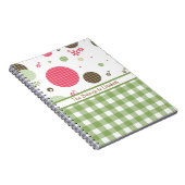 Trendy Cute Gingham Polka dots met naam Notitieboek (Rechterzijde)