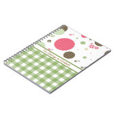 Trendy Cute Gingham Polka dots met naam Notitieboek (Linkerzijde)