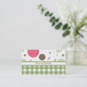 Trendy Cute Gingham Polka dots met naam Visitekaartje (Staand voorkant)