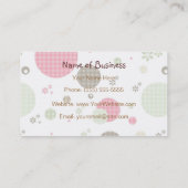 Trendy Cute Gingham Polka dots met naam Visitekaartje (Achterkant)