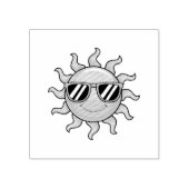 Trendy Cute Happy Gele Zon met Zonnebril Rubberstempel (Afrduk)