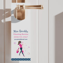 Trendy Cute Housecleaning Maid Door Hanger