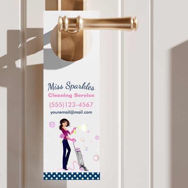 Trendy Cute Housecleaning Maid Door Hanger (Creator heeft geüpload)
