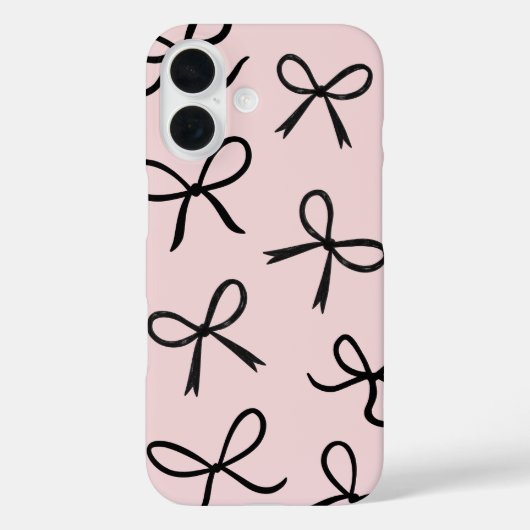 Trendy Cute Kleine Zwarte Strikken Roze Case-Mate iPhone Case (Achterkant)