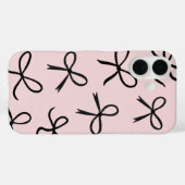 Trendy Cute Kleine Zwarte Strikken Roze Case-Mate iPhone Case (Achterkant (horizontaal))