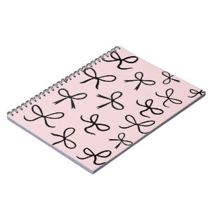 Trendy Cute Kleine Zwarte Strikken Roze Notitieboek