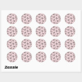 Trendy Cute Kleine Zwarte Strikken Roze Ronde Sticker (Vel)