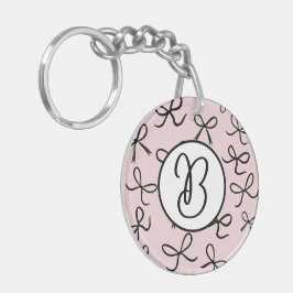 Trendy Cute Kleine Zwarte Strikken Roze Sleutelhanger