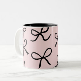 Trendy Cute Kleine Zwarte Strikken Roze Tweekleurige Koffiemok