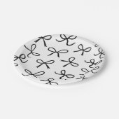 Trendy Cute Kleine Zwarte Strikken Wit Papieren Bordje (Gekanteld)