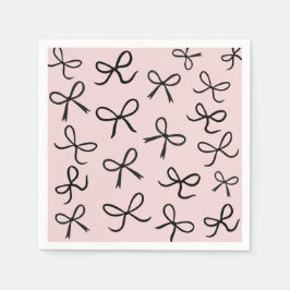 Trendy Cute Kleine Zwarte Strikken Wit Servet