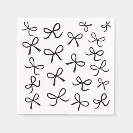 Trendy Cute Kleine Zwarte Strikken Wit Servet