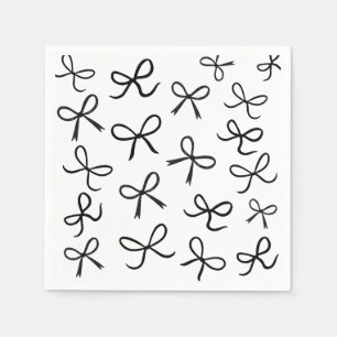 Trendy Cute Kleine Zwarte Strikken Witte Servet