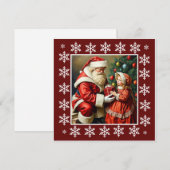 Trendy Cute Kleurrijke Vintage Landelijke Kerstman Feestdagenkaart (Voorkant / Achterkant)
