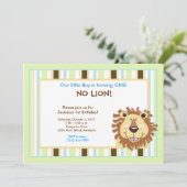 Trendy Cute Lion 1st Birthday 5x7 Uitnodiging (Staand voorkant)