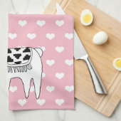 Trendy Cute Llama Sketch & Hearts Theedoek (Quarter Fold)