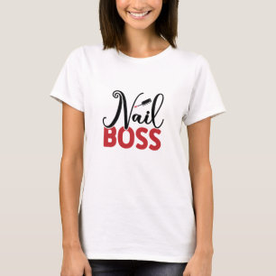 Trendy Cute Nail Boss Nail Salon Floral T-Shirt
